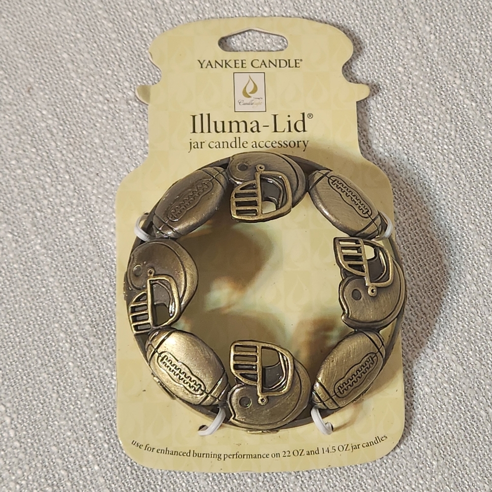 NEW Yankee Candles Football Helmets Sports Fall Illuma Lid Jar Candle Accessory